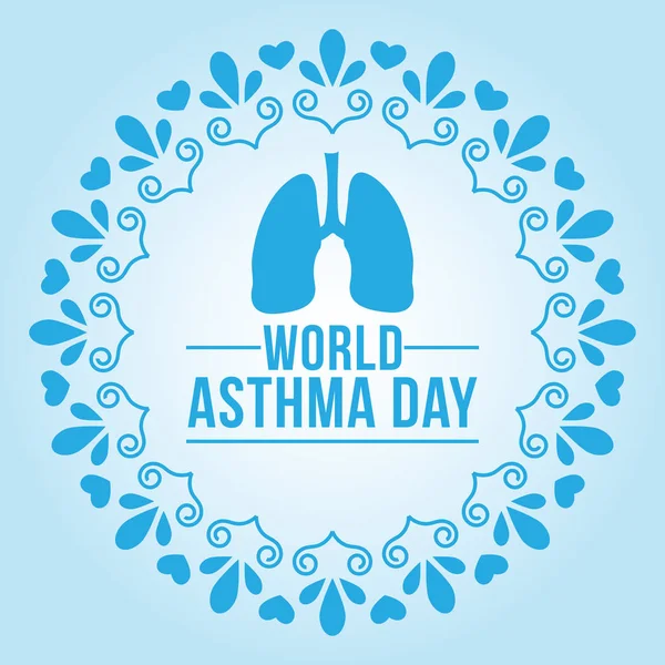 Concepto Ilustración Vectorial Para Día Mundial Del Asma Con Icono — Vector de stock