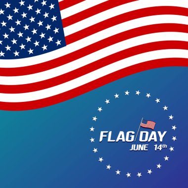 Bayrak günü ABD poster üzerinde mavi arka plan