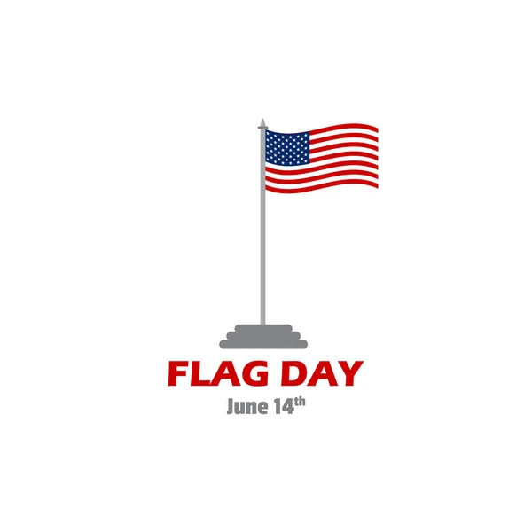Banner Till Flaggans Dag Usa Med Flagga Lettering Isolerade Vit — Stock vektor