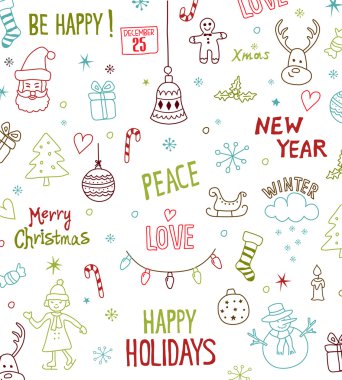 Noel set desen doodle