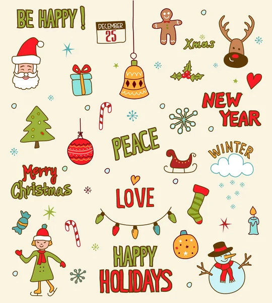 CRISTMAS doodle set — Stockfoto