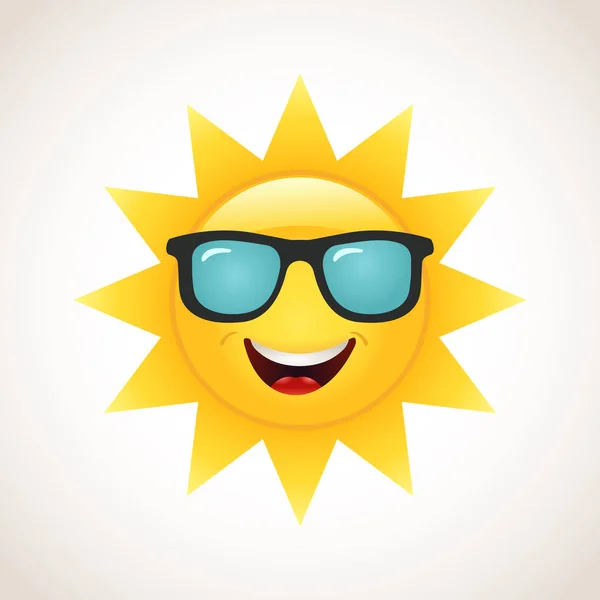 Sonriente icono del sol — Vector de stock