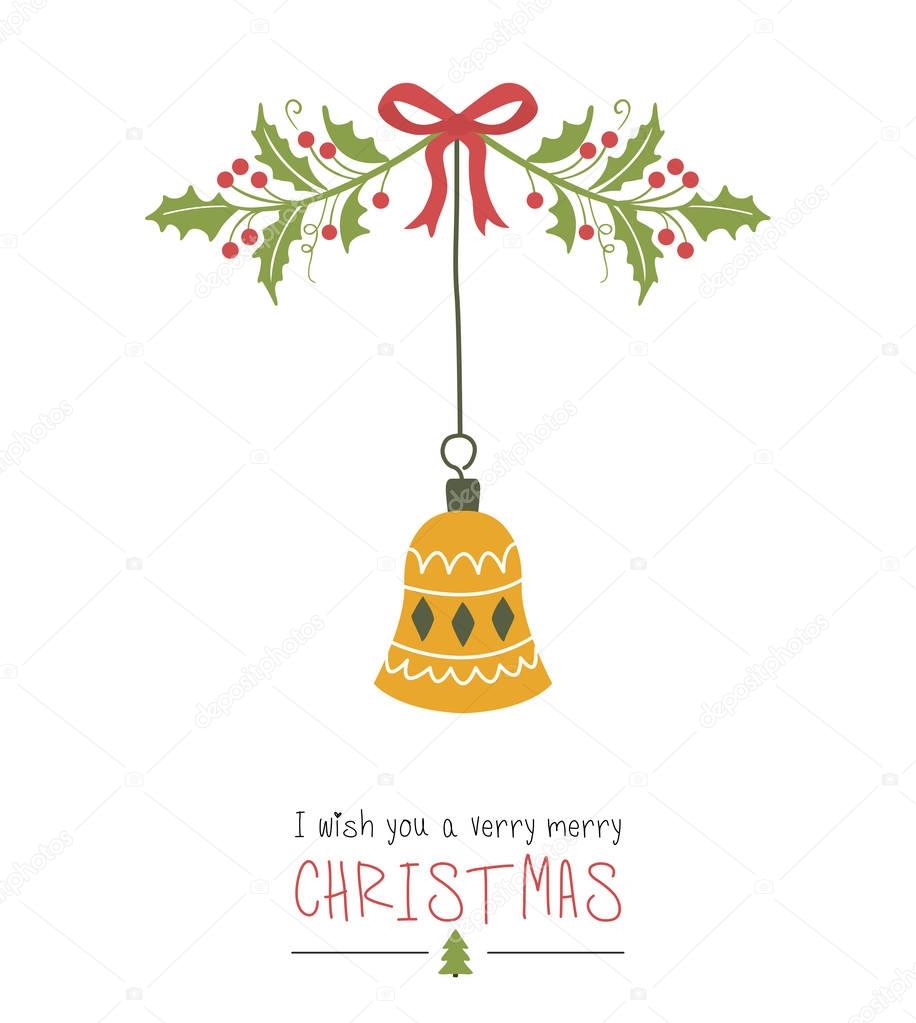 Hand drawn Christmas bell