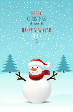 Yılbaşı kardan adam kartı