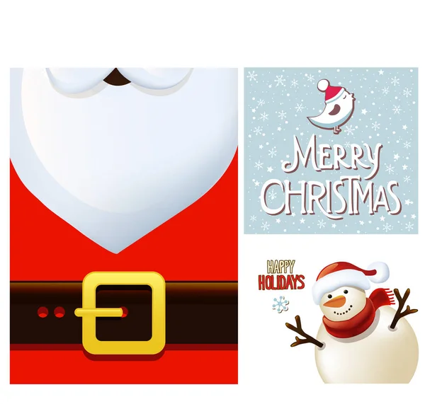 Set de elementos de tarjeta de Navidad — Archivo Imágenes Vectoriales