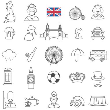 UK icons set clipart