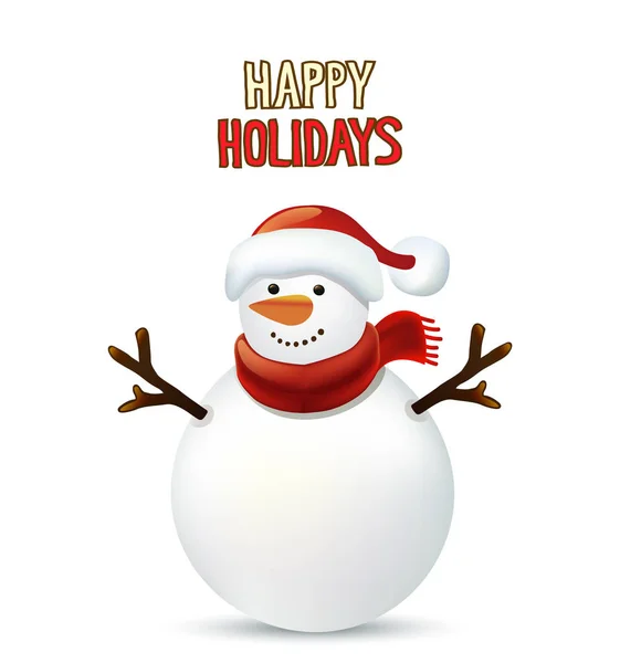 Natal boneco de neve cartão —  Vetores de Stock