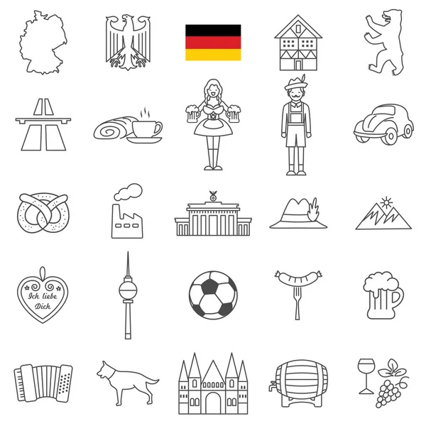 Almanya Icons set — Stok Vektör