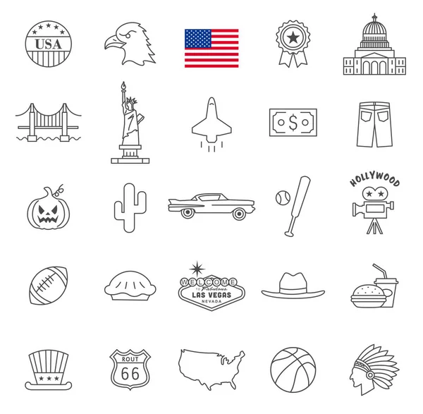 USA icons set — Stockvector