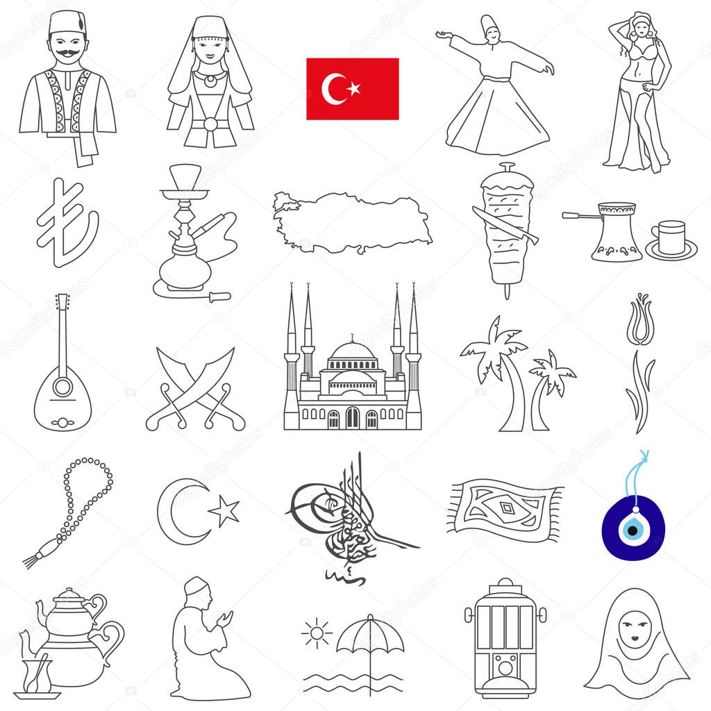 Turkey icons set