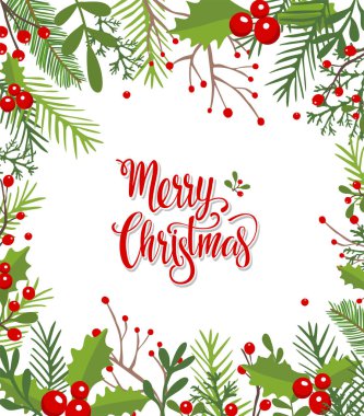 Çam dalları ile Noel arka plan. Vektör 