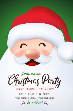 Noel Baba davetiye. Vektör çizim
