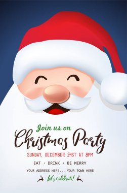 Noel Baba davetiye. Vektör çizim