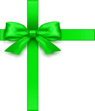 Yeşil yay ile yılbaşı tebrik kartları. Vektör 