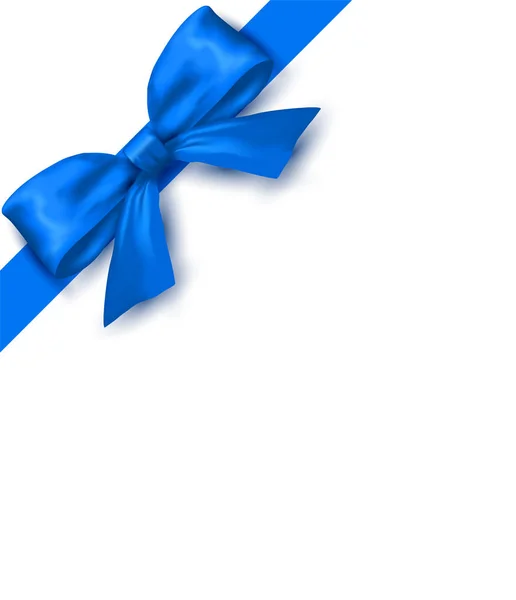 Tarjeta Felicitación Navidad Con Arco Azul Vector — Vector de stock