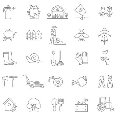 Bahçe simge seti. vektör çizim