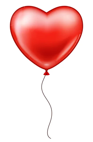 Roter Herzballon. Glücklicher Valentinstag. Vektorillustration — Stockvektor