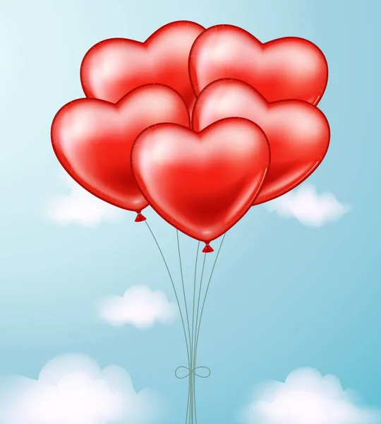 Srdce formuje balónky ve vzduchu. — Stockový vektor