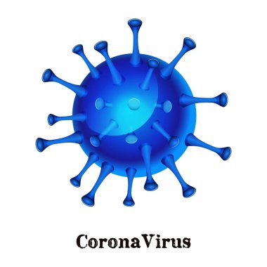 Mavi virüs hücreleri. Enfekte olmuş organizmadaki virüsler, viral hastalık salgını. Corona, grip virüsleri. Bağışıklık bilimi, viroloji, epidemiyoloji konsepti. Vektör illüstrasyonu.