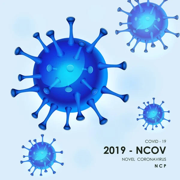 Cellule Virali Blu Virus Nell Organismo Infetto Epidemia Malattie Virali — Vettoriale Stock
