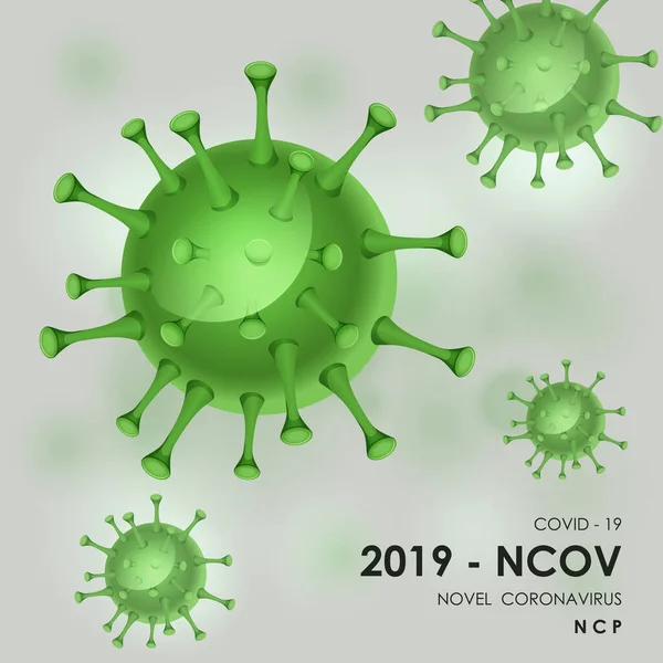 Gröna Virusceller Virus Infekterade Organismer Virussjukdom Epidemi Corona Influensavirus Immunologi — Stock vektor