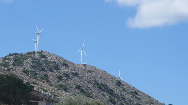 Turbiny wiatrowe produkcji energii elektrycznej — Wideo stockowe