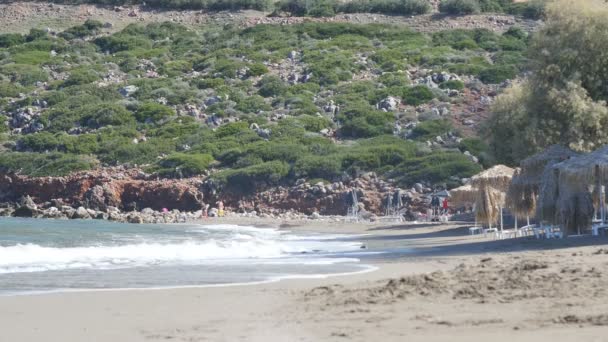 The sea and Beach at Crete — Stock Video