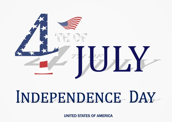 7 월, 미국 독립 기념일 인사말 — 스톡 벡터