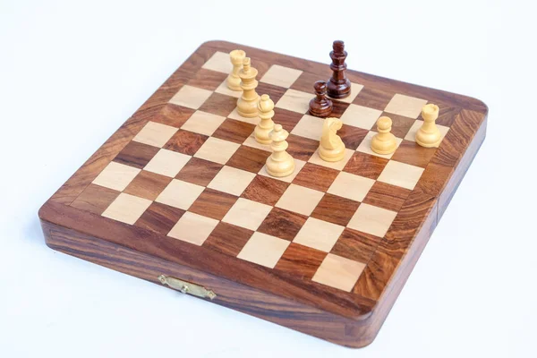 Chess game. Chess king is checkmated, chess game over — Stock Photo, Image