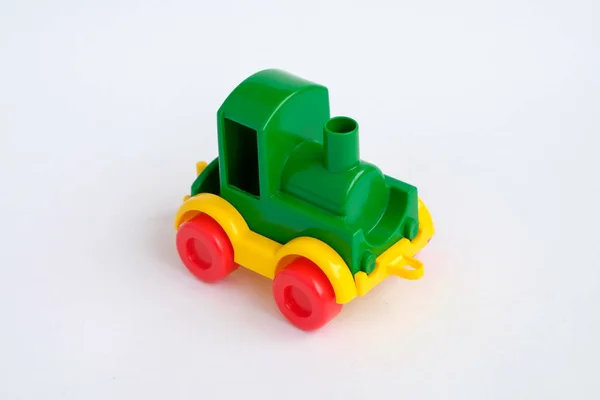Toy Pociąg na białym tle na białym tle — Zdjęcie stockowe