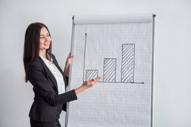 Kendine güvenen iş kadını onun büyüme ve başarı ile mutlu.