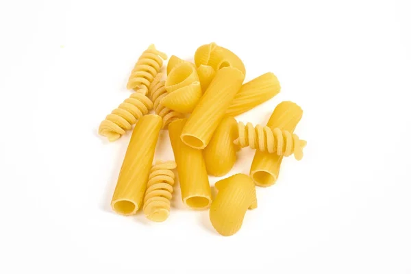 Different types of pasta isolated on white — Stock Photo, Image