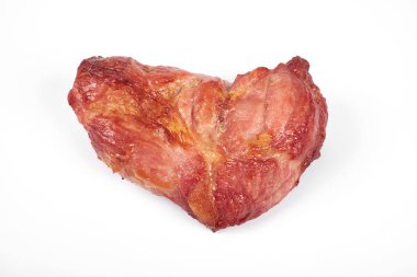 Beyaz arka plan üzerinde izole kavrulmuş domuz loin