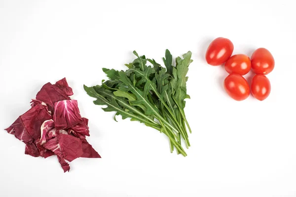 Gemüse und Salat Set für eine gesunde Ernährung isoliert auf weißem Hintergrund — Stockfoto