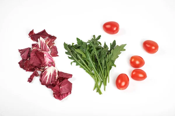 Gemüse und Salat Set für eine gesunde Ernährung isoliert auf weißem Hintergrund — Stockfoto