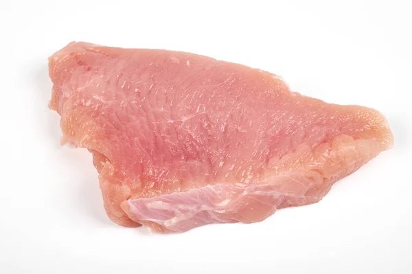 Сире м'ясо індички, ізольоване на білому тлі — стокове фото