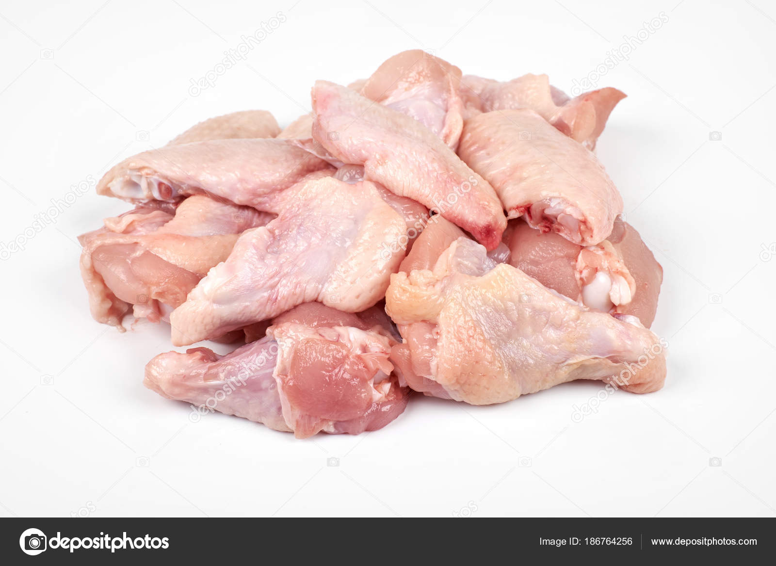 Raw Chicken Wings Isolated On White Background Stock Photo