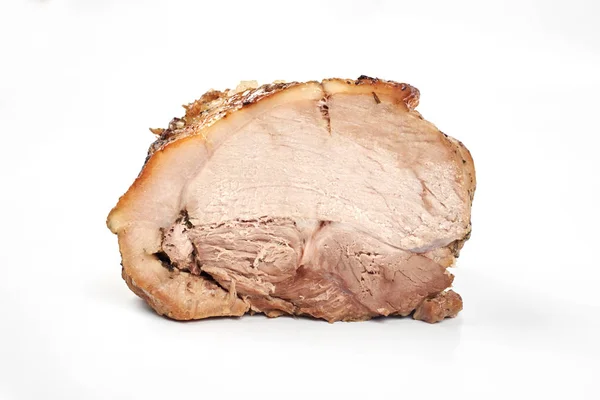 흰 배경 이 있는 구운 돼지고기 구이 — 스톡 사진