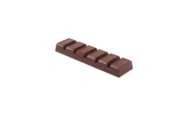 Barra de chocolate negro aislada sobre un fondo blanco. — Foto de Stock