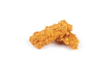 Kızarmış tavuk çubuğu beyaz arka planda izole edildi