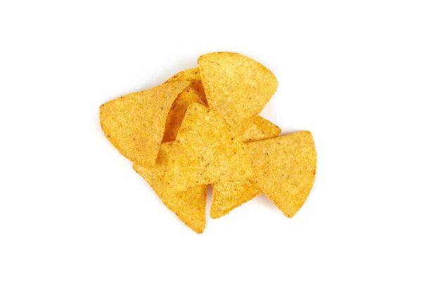 Mexikanska nachos chips, isolerade på vit bakgrund Royaltyfria Stockbilder