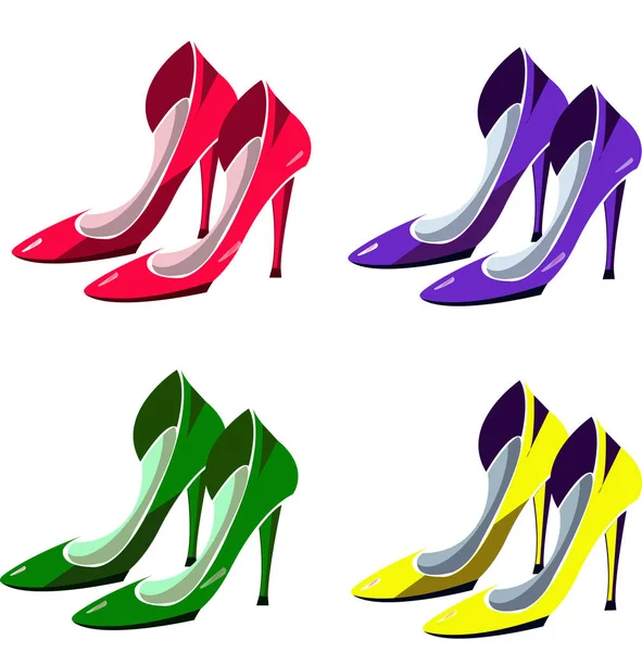 Stylish womens shoes — Stock Vector