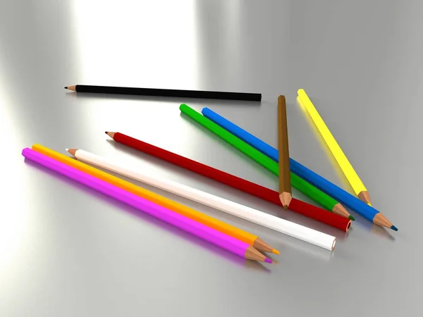 Colored pencils, varied rainbow color. — Stock Photo, Image