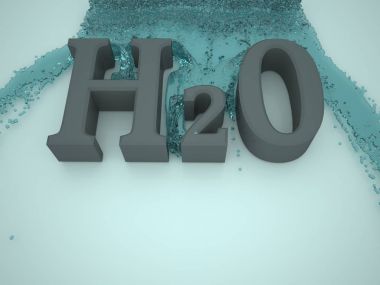 Biyo infographics arka plan şeffaf tarzı su molekülü ile Illustration. Ekoloji, biyoloji ve biyokimya kavramı.