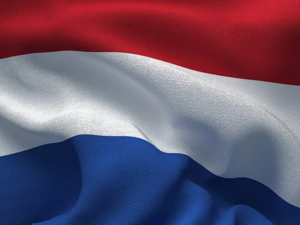 Textúrája a szövet a képet a Hollandia, integetett a szél zászlaja. — Stock Fotó