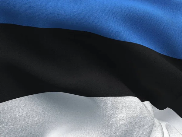 Bandera de Estonia sobre una base de tela —  Fotos de Stock