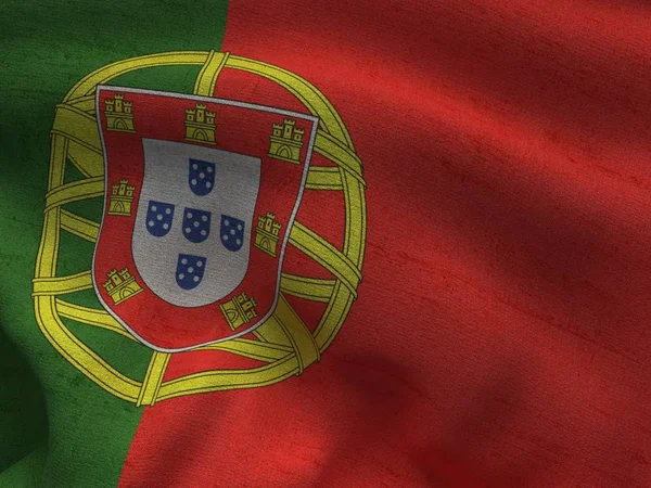 Flaga Portugalii na podstawie tkaniny — Zdjęcie stockowe