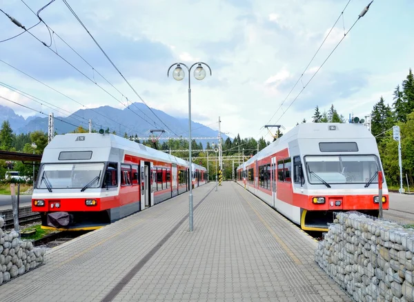 Station met trein — Stockfoto