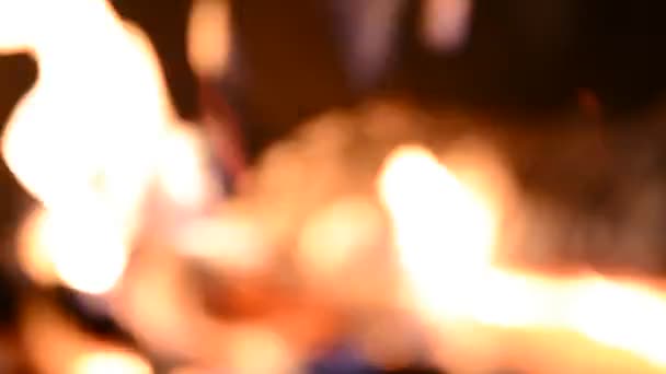 Розмита спалювання полум'я — стокове відео