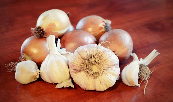 Garlics en uien — Stockfoto